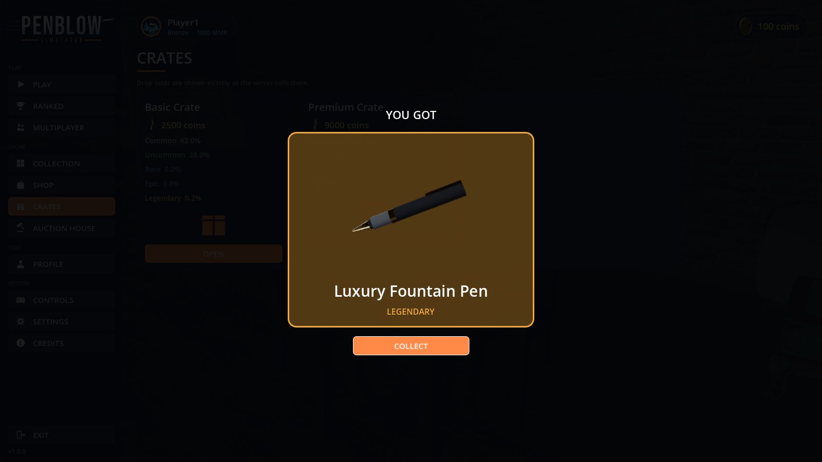 Legendary pen from a crate