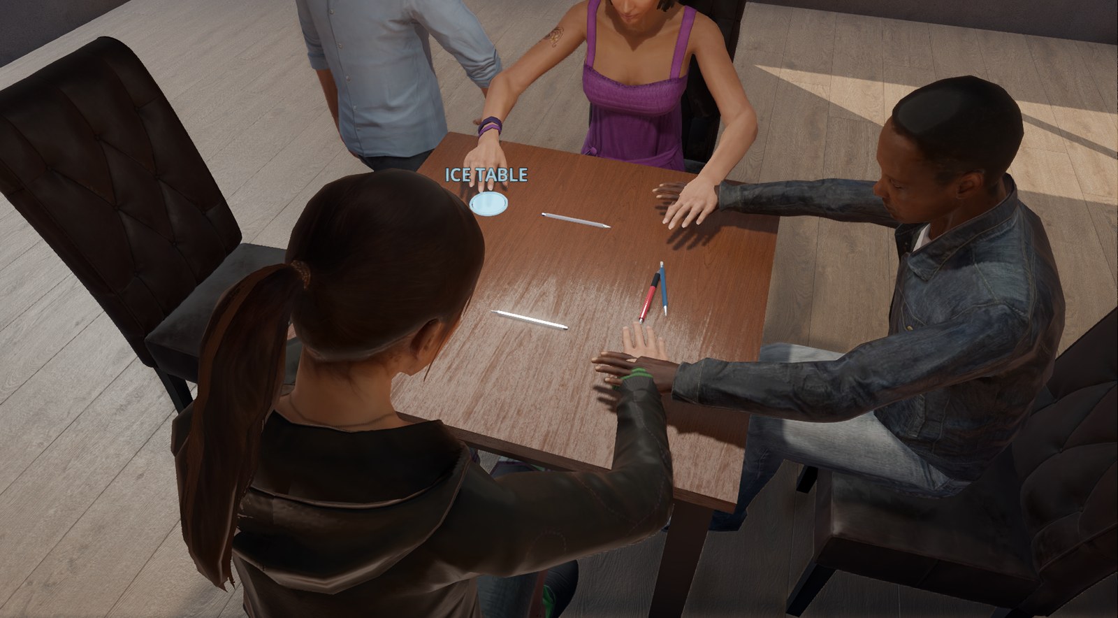 Four players at the table