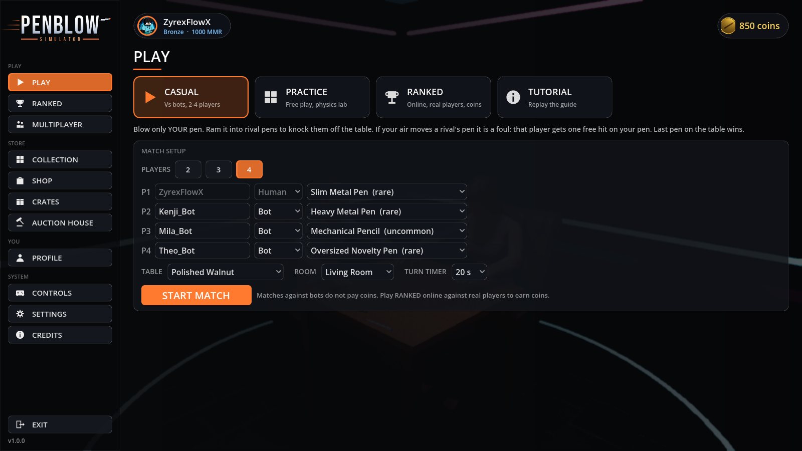 Play menu
