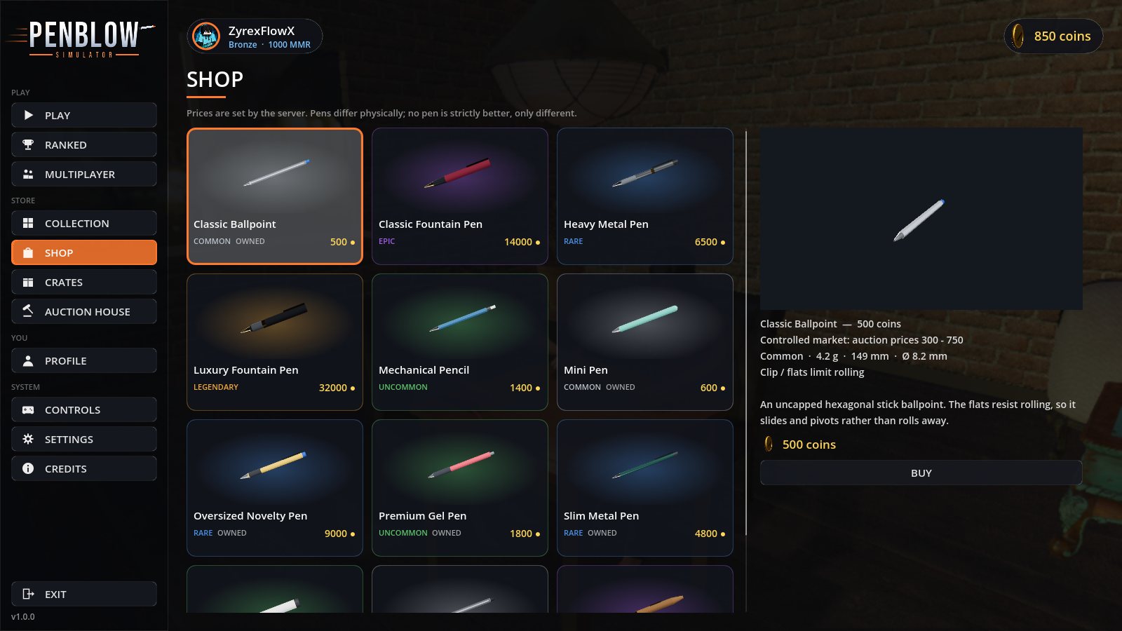 Pen shop